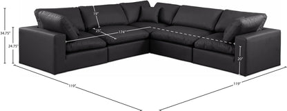 Comfy - 5 Piece Faux Leather Modular Corner Sectional