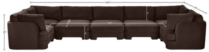 Hammond - Velvet Performance Fabric Upholstered 7 Piece U-Shaped Sectional