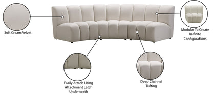 Infinity - 3 Piece Velvet Modular Sectional