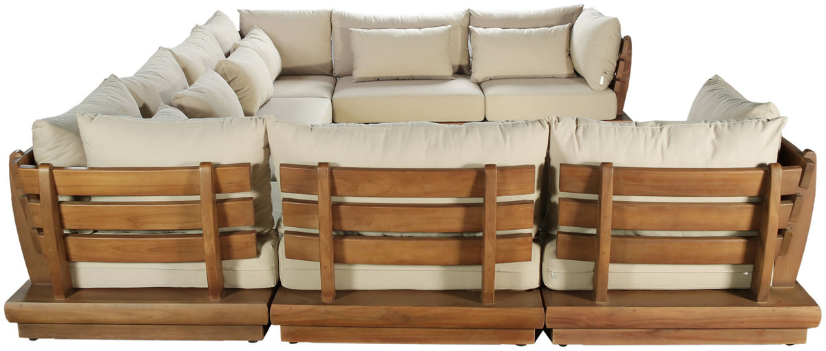Mirella - 8 Piece Water Resistant Fabric Upholstered Outdoor Patio Modular Sectional