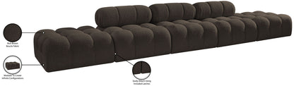 Ames - 5 Piece Boucle Upholstered Modular Sofa With 2 Armless Seats