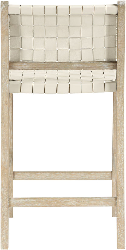 Entwine - Vegan Leather Upholstered Counter Stool - Painted Natural
