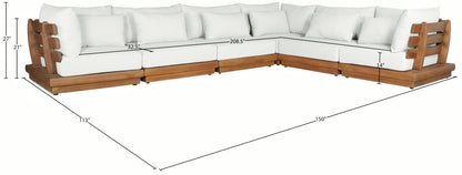 Mirella - 6 Piece Water Resistant Fabric Upholstered Outdoor Patio Modular Sectional