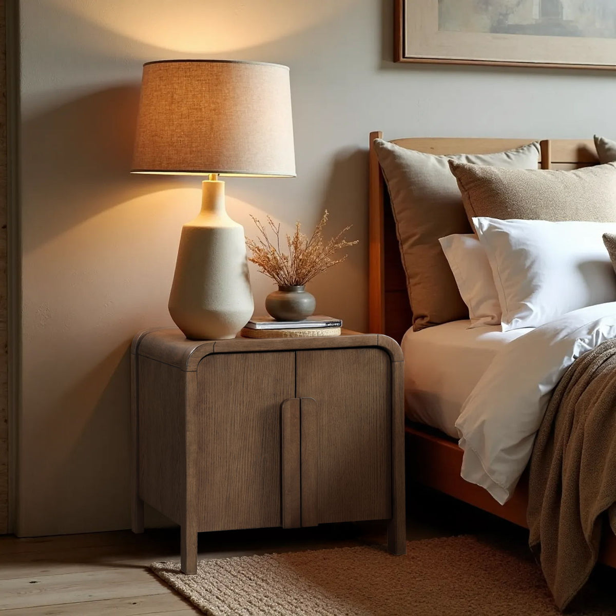 Harmony - Oak Veneer And Solid Wood Night Stand