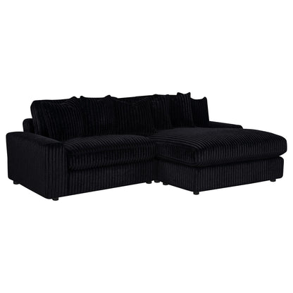 Blaine Upholstered Reversible Chaise Sectional Sofa Black