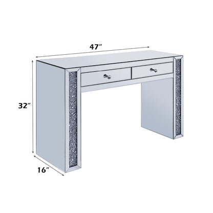 Noralie - Vanity Desk - Faux Diamonds & Mirrored