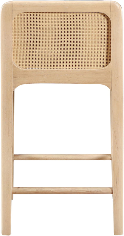 Ellis - Vegan Leather Upholstered Counter Stool (Set of 2) - Natural Base