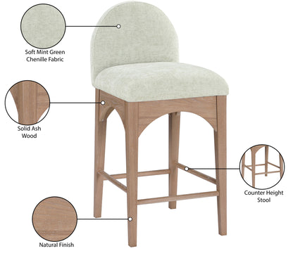 Waldorf - Chenille Stool With Natural Legs