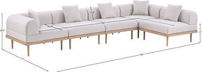 Laguna - 5 Piece 106.5" Upholstered Outdoor Patio Modular Sectional