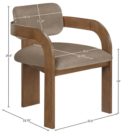 Cedra - Velvet Performance Fabric Upholstered Dining Chair (Set of 2) - Brown Frame