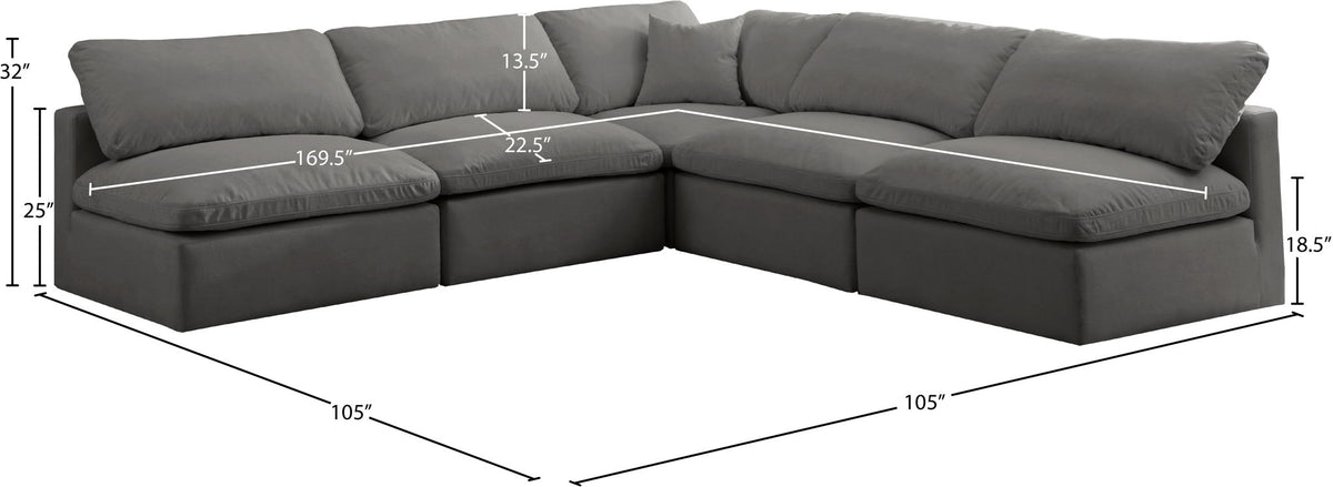 Plush - 5 Piece Modular Sectional