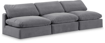 Comfy - Velvet Modular Armless Sofa 3 Seats