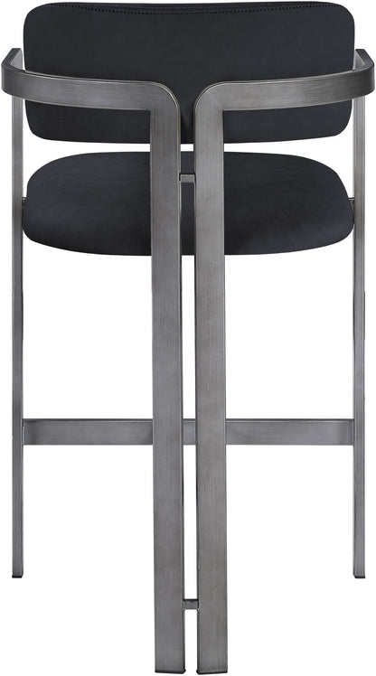 Aurum - Vegan Leather Upholstered Counter Stool With Gray Base