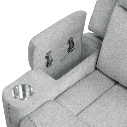 Galya - Motion Glider Recliner - Light Gray Chenille