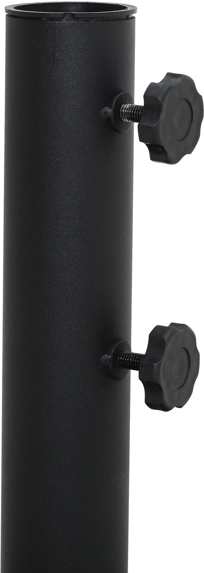 Fiji - Aluminum Patio Umbrella With Round Black And Teak Base
