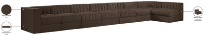 Rummi - Velvet Performance Fabric Upholstered 8 Piece Modular Sectional, L-Shaped (Right)