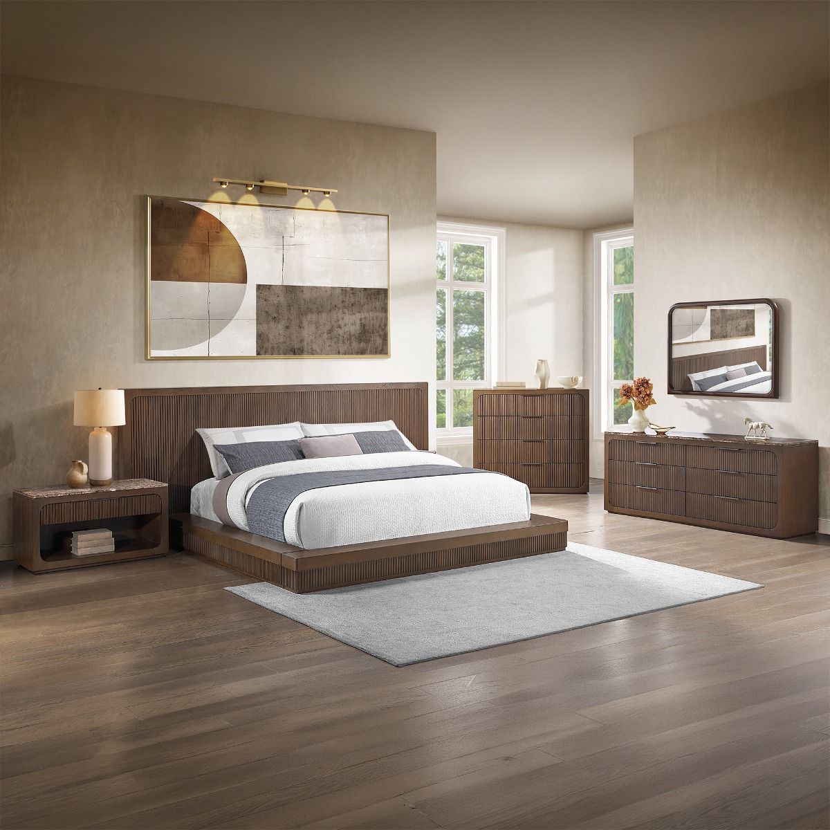 Leanna - Mirror - Brown Oak
