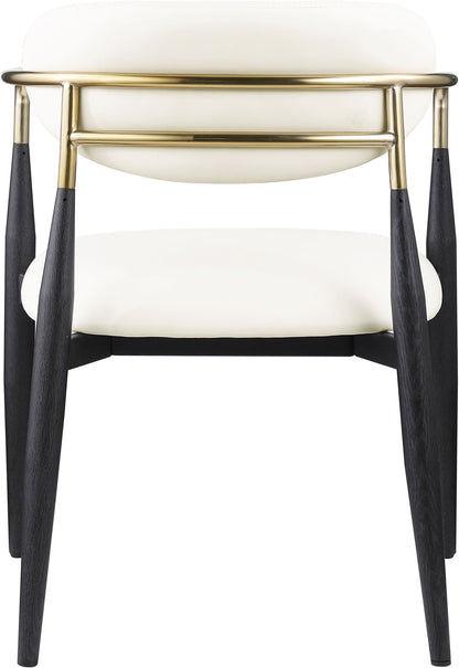 Ronda - Vegan Leather Upholstered Dining Arm Chair - Black Legs