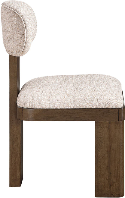 Timbra - Linen Textured Fabric Upholstered Dining Chair (Set of 2) - Walnut Base