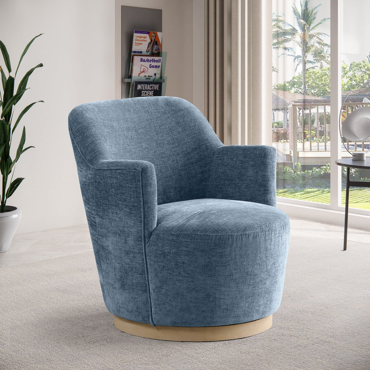 Clarita - Chenille Swivel Accent Chair