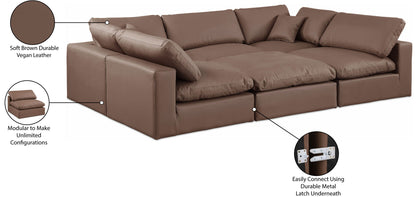 Comfy - 6 Piece Faux Leather Sectional
