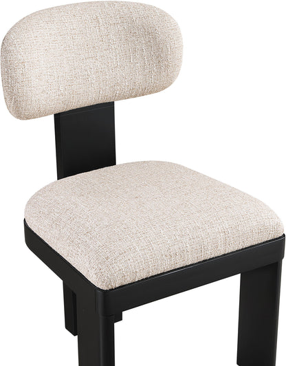 Timbra - Linen Textured Fabric Upholstered Dining Chair (Set of 2) - Black Base