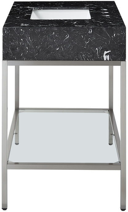 Marmo - Engineered Marble Bathroom Vanity With Chrome Base