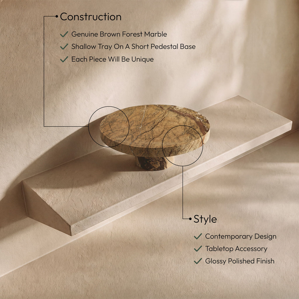 Ralston - Genuine Marble Tray