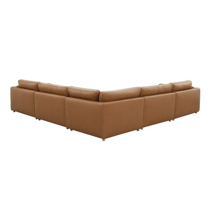 Brighton - Modular Armless Chair - Brown Top Grain Leather