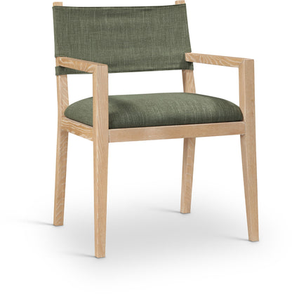 Avon - Linen Textured Performance Fabric Upholstered Dining Arm Chair