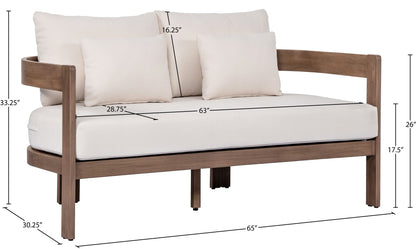 Newport - Water Resistant Fabric 65" Upholstered Outdoor Patio Loveseat