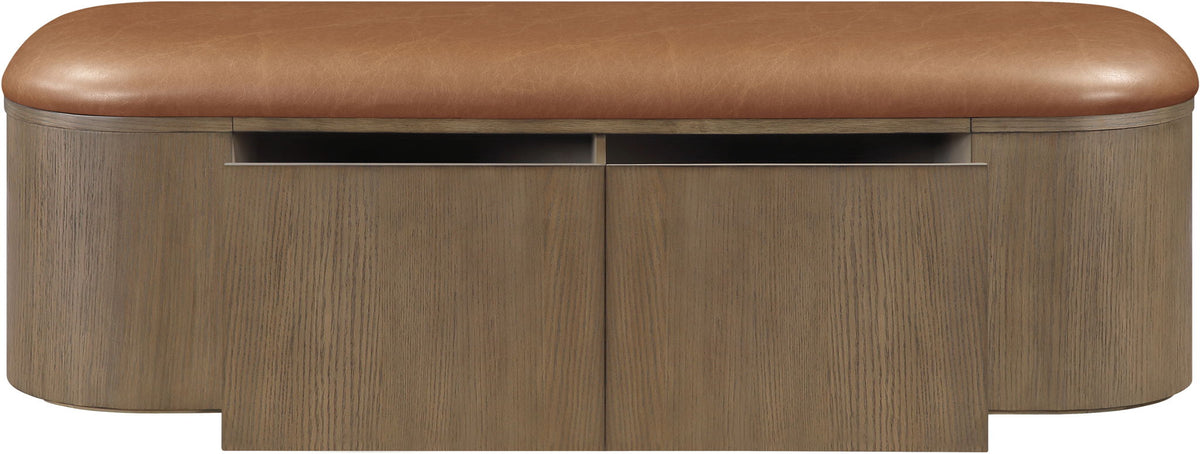 Velden - Upholstered Storage Bench With Stained Brown Base