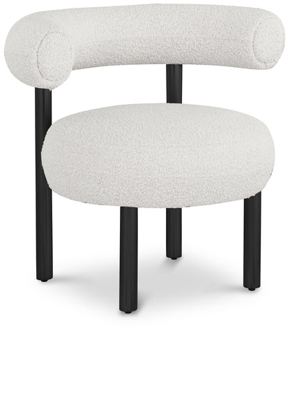 Bordeaux - Boucle Fabric Accent Chair With Black Legs