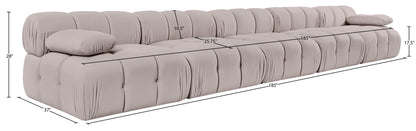 Orin - Velvet 5 Piece Modular Armless Sofa