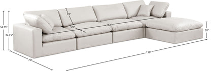 Comfy - 5 Piece Faux Leather Modular Sectional With Chaise