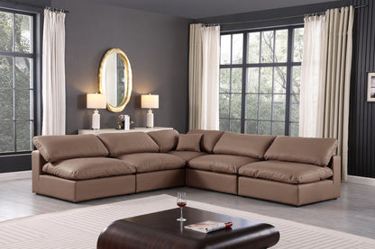 Comfy - 5 Piece Faux Leather Modular Corner Armless Sectional