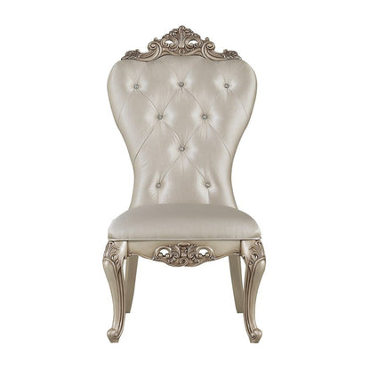 Gorsedd - Side Chair (Set of 2) - Cream Fabric & Golden Ivory