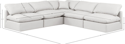Indulge - Faux Leather 5 Piece Modular Corner Armless Sectional