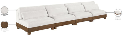 Turin - Chenille Fabric Upholstered Modular Sectional - Cream