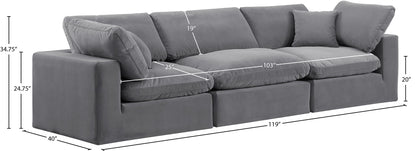 Comfy - Velvet Modular Sofa 3 Seats