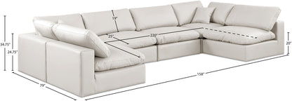 Comfy - 6 Piece Faux Leather Modular Armless Sectional