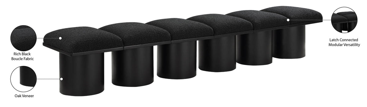 Pavilion - 6 Piece Modular Bench With Black Base