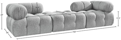 Ames - 3 Piece Boucle Modular Sofa With 1 Backless Seat