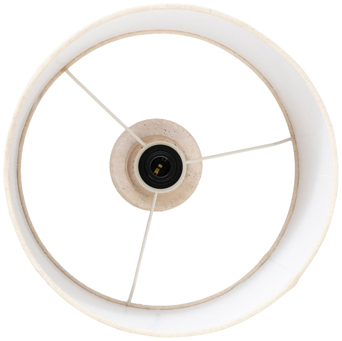 Palea - Mango Wood Base And Linen Textured Fabric Shade Table Lamp - Travertine / Natural