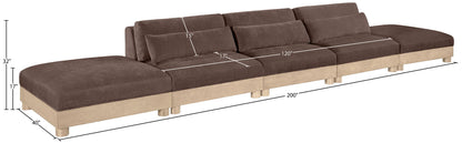 Turin - Chenille Fabric Upholstered Modular Sectional - Brown
