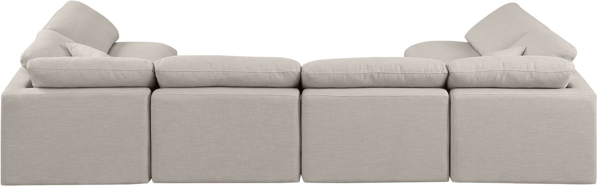 Indulge - Linen 6 Piece Modular U-Shaped Sectional