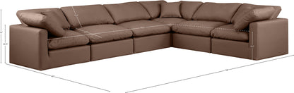 Indulge - Faux Leather 6 Piece Modular Corner Sectional
