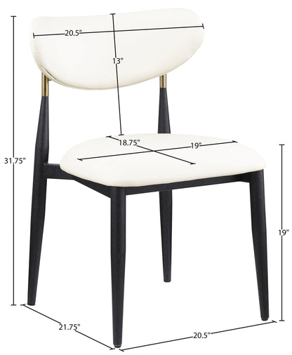 Ronda - Vegan Leather Upholstered Dining Side Chair - Black Legs