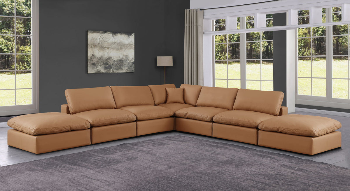 Comfy - 7 Piece Faux Leather Modular Corner Sectional