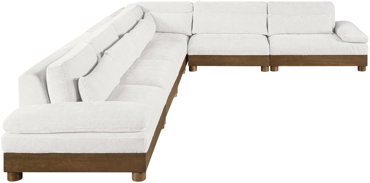 Turin - Chenille Fabric Upholstered Modular Sectional - Cream